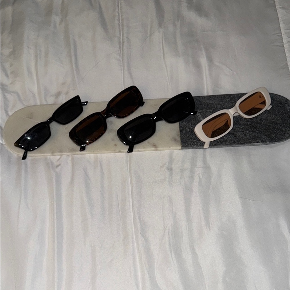 Stylish Black and White Sunglasses Set